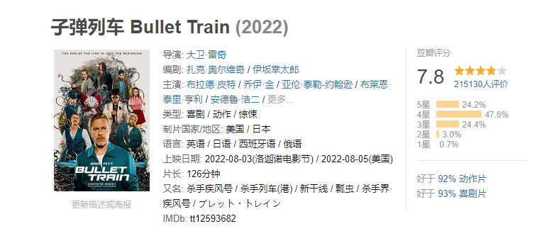 动作片《子弹列车》电影解说文案  解说素材 影评插图