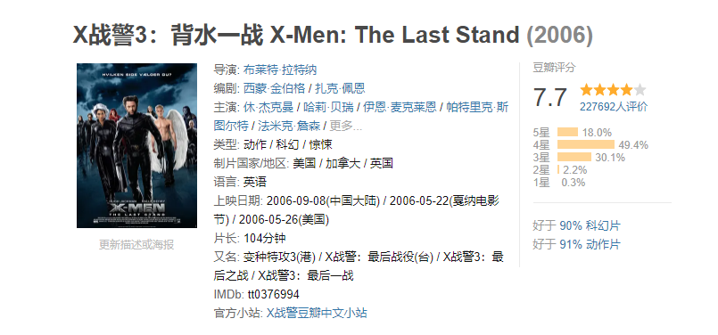 动作片《X战警3：背水一战 X-Men: The Last Stand》电影解说文案 解说素材 影评插图